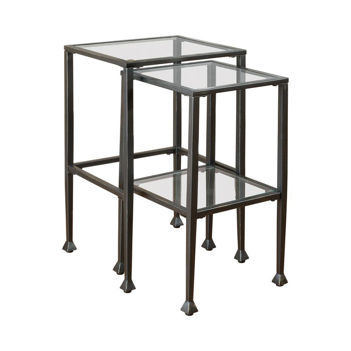 Leilani 2-piece Glass Top Nesting Tables Black - Imperial Furniture (Las Vegas, NV) - Multi Location