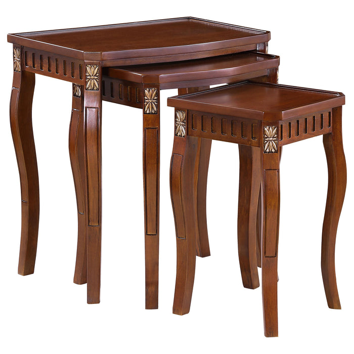 Daphne 3-piece Curved Leg Nesting Tables Warm Brown - Imperial Furniture (Las Vegas, NV) - Multi Location