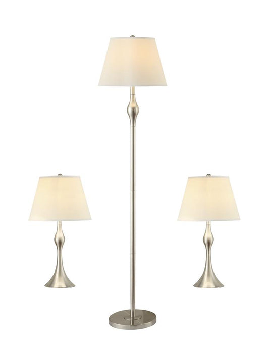 Griffin 3-piece Slender Lamp Set Brushed Nickel - Imperial Furniture (Las Vegas, NV) - Multi Location