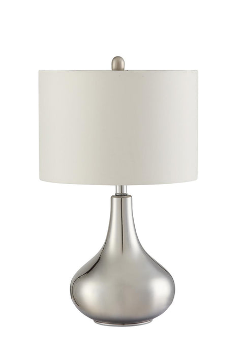 Junko Drum Shade Table Lamp Chrome and White - Imperial Furniture (Las Vegas, NV) - Multi Location