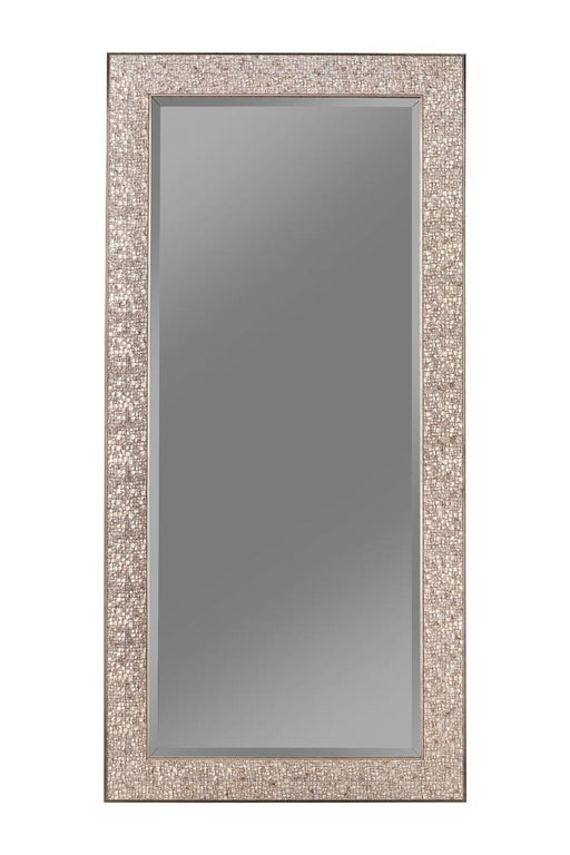 Rollins Rectangular Floor Mirror Silver Sparkle - Imperial Furniture (Las Vegas, NV) - Multi Location