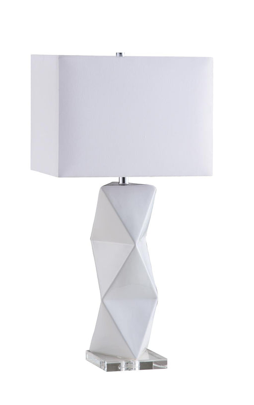 Camie Geometric Ceramic Base Table Lamp White - Imperial Furniture (Las Vegas, NV) - Multi Location