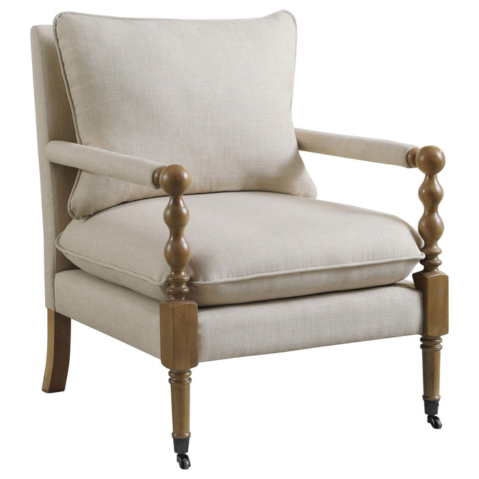 Dempsy Upholstered Accent Chair with Casters Beige - Imperial Furniture (Las Vegas, NV) - Multi Location
