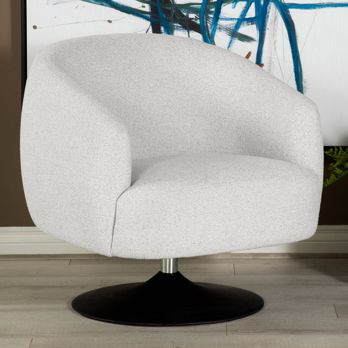 Dave Upholstered Swivel Accent Chair Beige and Matte Black - Imperial Furniture (Las Vegas, NV) - Multi Location