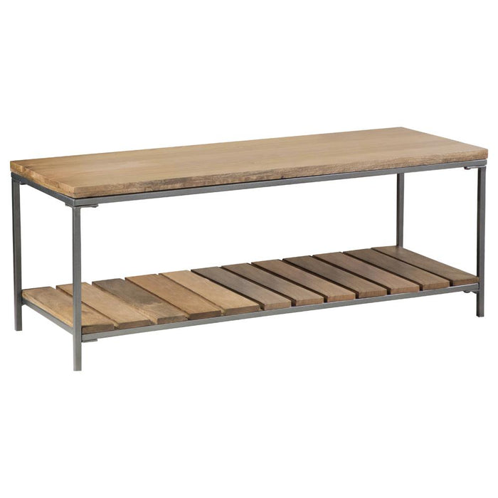 Gerbera Accent Bench with Slat Shelf Natural and Gunmetal - Imperial Furniture (Las Vegas, NV) - Multi Location