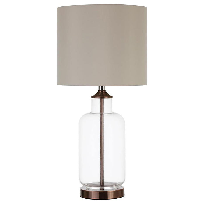 Aisha Drum Shade Table Lamp Creamy Beige and Clear - Imperial Furniture (Las Vegas, NV) - Multi Location
