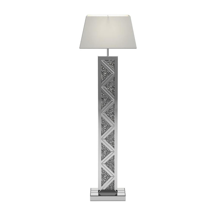 Carmen Geometric Base Floor Lamp Silver - Imperial Furniture (Las Vegas, NV) - Multi Location