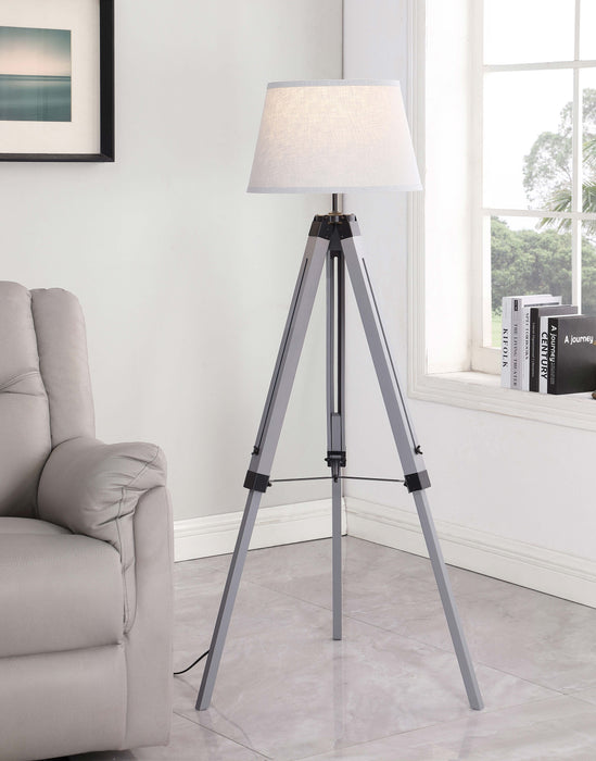 Dayton Adjustable Empire Shade Tripod Floor Lamp Grey - Imperial Furniture (Las Vegas, NV) - Multi Location