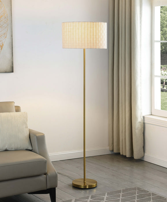 Ramiro Drum Shade Floor Lamp Gold - Imperial Furniture (Las Vegas, NV) - Multi Location