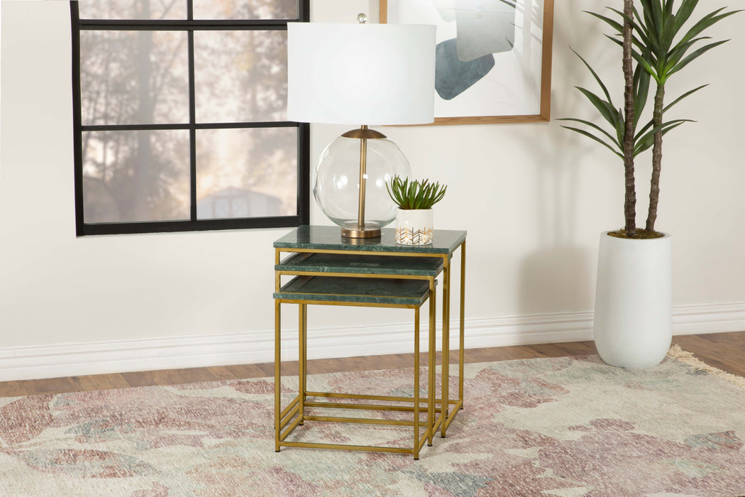 Medora 3-piece Nesting Table with Marble Top - Imperial Furniture (Las Vegas, NV) - Multi Location