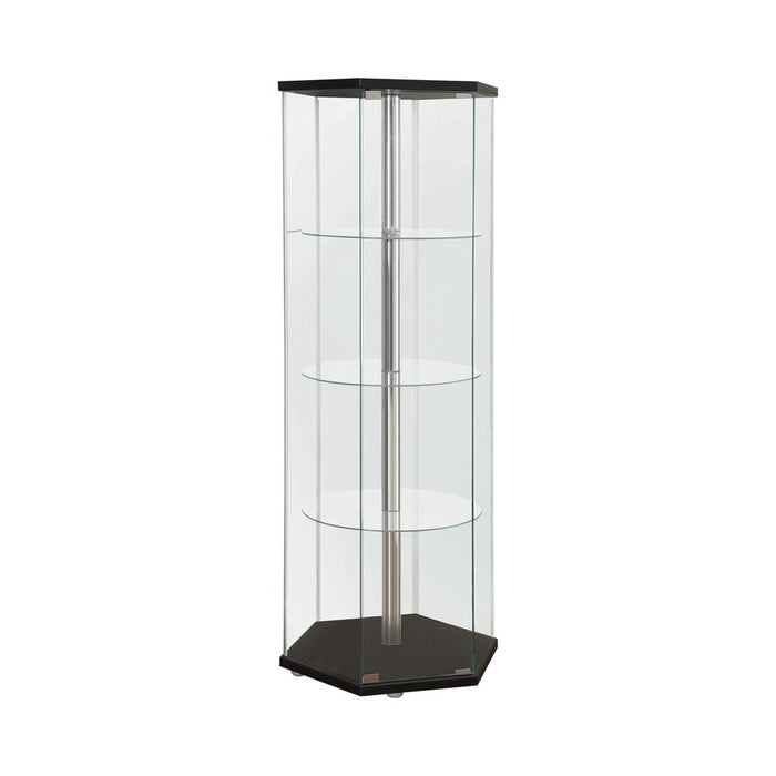 Traditional Glass Hexagon Curio Cabinet - Imperial Furniture (Las Vegas, NV) - Multi Location