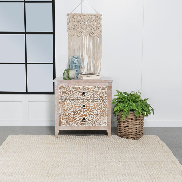 Mariska 3-drawer Wooden Accent Cabinet White Distressed - Imperial Furniture (Las Vegas, NV) - Multi Location
