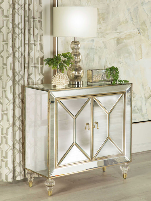 Lupin 2-door Accent Cabinet Mirror and Champagne - Imperial Furniture (Las Vegas, NV) - Multi Location