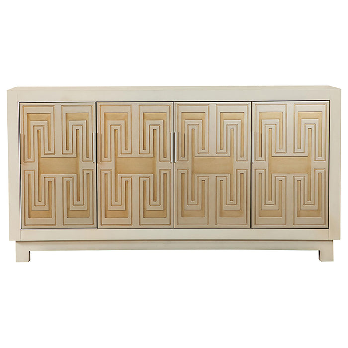 Voula Rectangular 4-door Accent Cabinet White and Gold - Imperial Furniture (Las Vegas, NV) - Multi Location