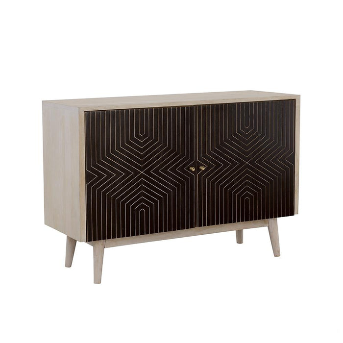 Ixora 2-door Accent Cabinet White Washed and Black - Imperial Furniture (Las Vegas, NV) - Multi Location