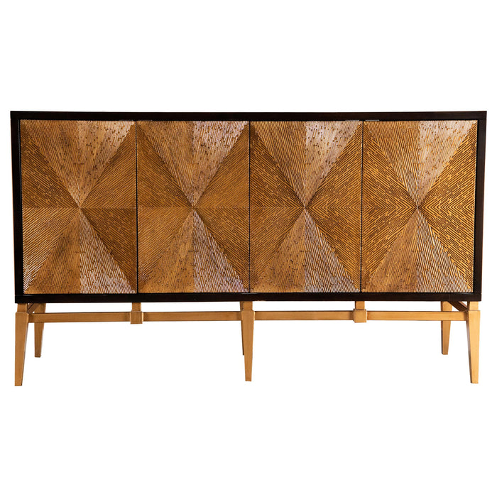 Zira Sunburst 4-door Accent Cabinet Brown and Antique Gold - Imperial Furniture (Las Vegas, NV) - Multi Location