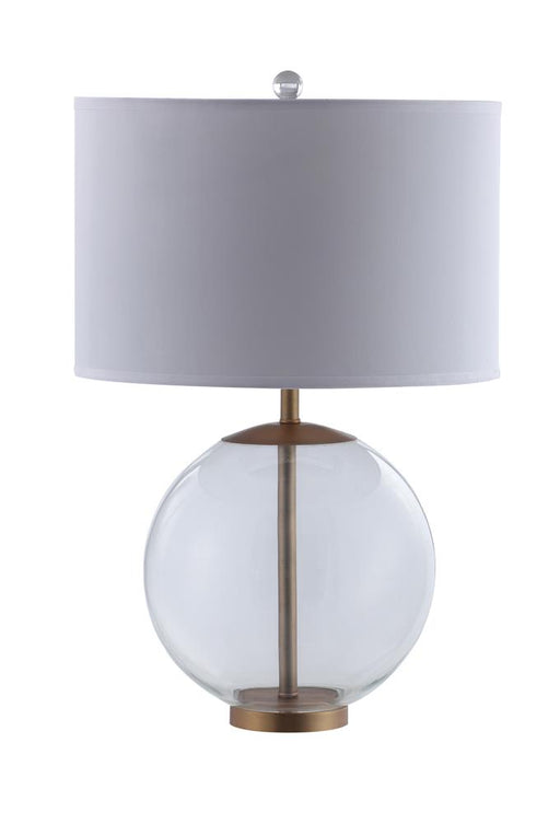 Kenny Drum Shade Table Lamp with Glass Base White - Imperial Furniture (Las Vegas, NV) - Multi Location