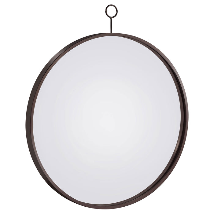 Gwyneth Round Wall Mirror Black Nickel - Imperial Furniture (Las Vegas, NV) - Multi Location