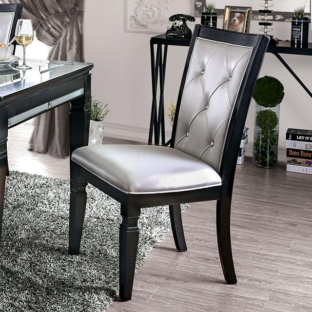 Alena Black/Silver Side Chair (2/CTN) - Imperial Furniture (Las Vegas, NV) - Multi Location