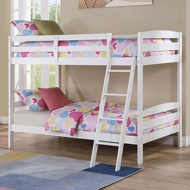 Candice Twin/Twin Bunk Bed White & Gray - Imperial Furniture (Las Vegas, NV) - Multi Location