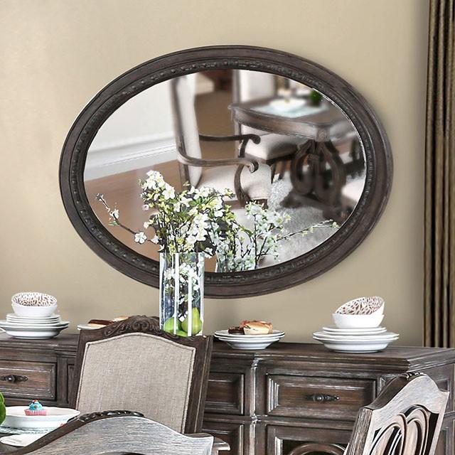 ARCADIA Rustic Natural Tone Mirror, Oval - Imperial Furniture (Las Vegas, NV) - Multi Location