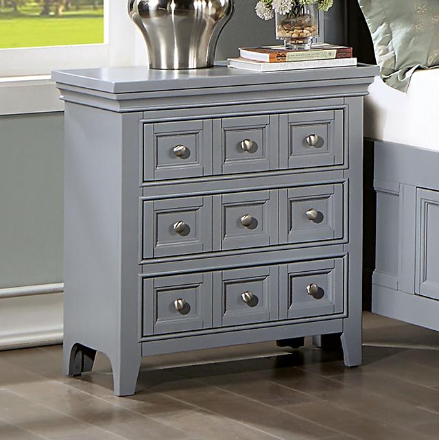 CASTLILE Night Stand w/ USB, Gray - Imperial Furniture (Las Vegas, NV) - Multi Location