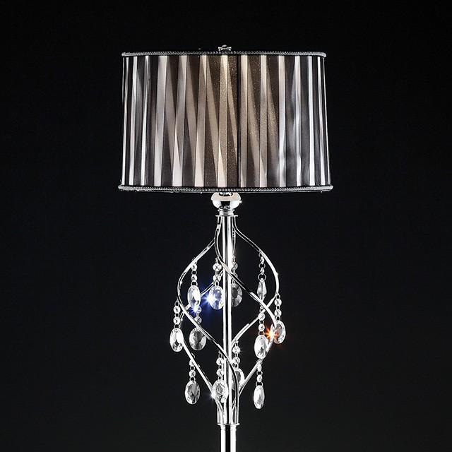 Arya Black/Chrome Floor Lamp, Hanging Crystal - Imperial Furniture (Las Vegas, NV) - Multi Location