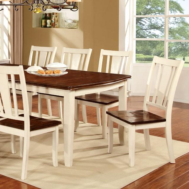 DOVER Vintage White/Cherry Dining Table w/ 18" Leaf - Imperial Furniture (Las Vegas, NV) - Multi Location