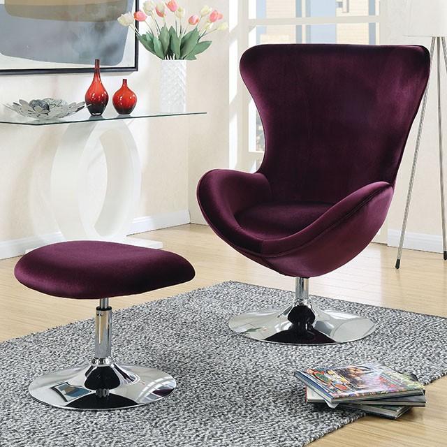 Eloise Purple Accent Chair w/ Ottoman - Imperial Furniture (Las Vegas, NV) - Multi Location