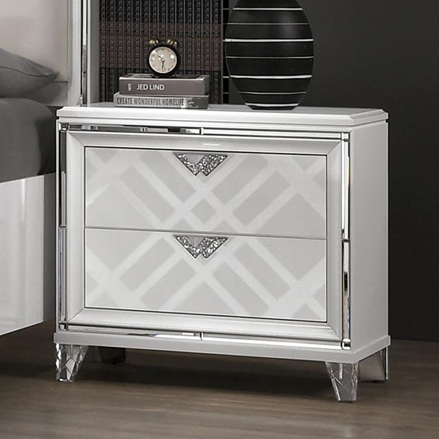 EMMELINE Night Stand w/ USB, White - Imperial Furniture (Las Vegas, NV) - Multi Location