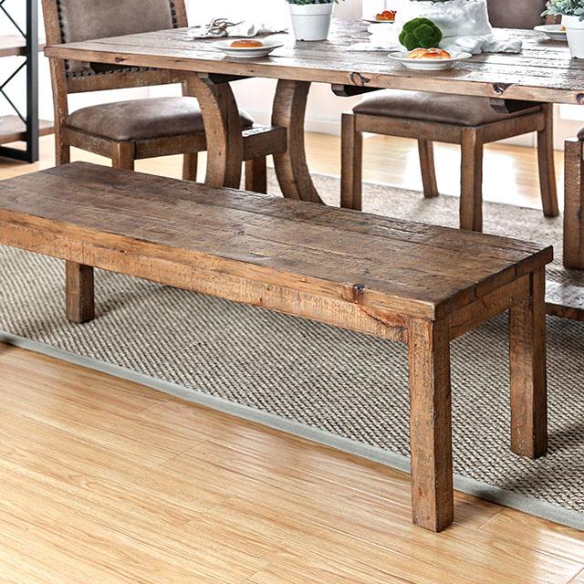 GIANNA Rustic Pine Wooden Bench - Imperial Furniture (Las Vegas, NV) - Multi Location