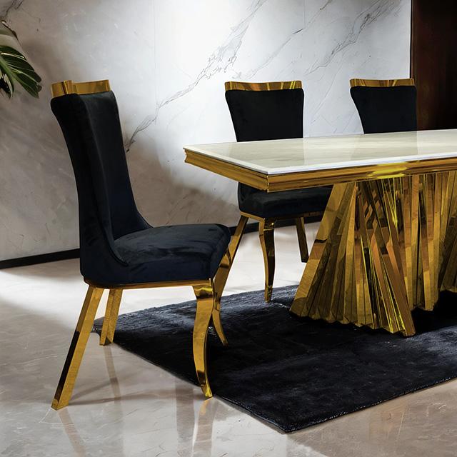 Basilicata 7 Pc Dining Set Gold & Silver - Imperial Furniture (Las Vegas, NV) - Multi Location
