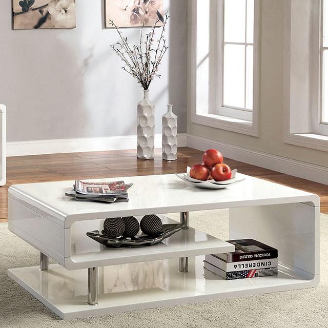 Ninove I White/Chrome Coffee Table - Imperial Furniture (Las Vegas, NV) - Multi Location