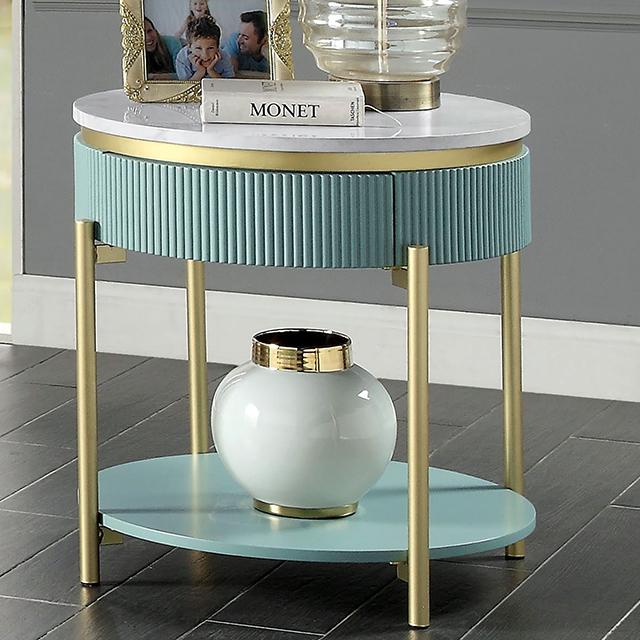 KOBLENZ End Table, Light Teal - Imperial Furniture (Las Vegas, NV) - Multi Location