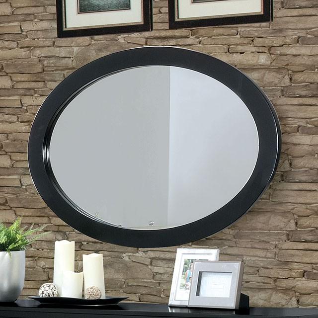 LENNART II Black Oval Mirror - Imperial Furniture (Las Vegas, NV) - Multi Location