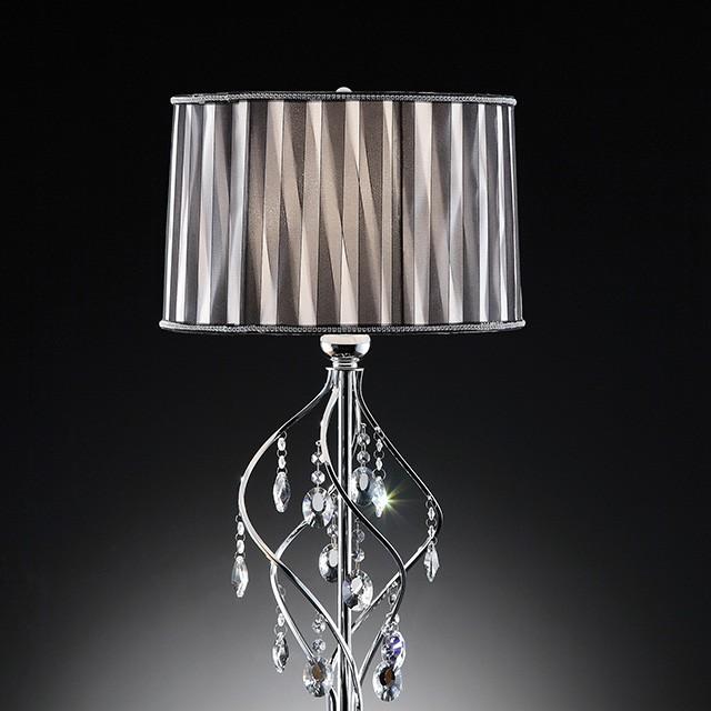 Arya Black/Chrome Table Lamp, Hanging Crystal - Imperial Furniture (Las Vegas, NV) - Multi Location