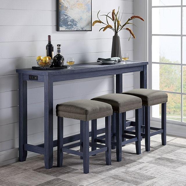 CAERLEON 4 Pc. Counter Ht. Table Set, Blue - Imperial Furniture (Las Vegas, NV) - Multi Location