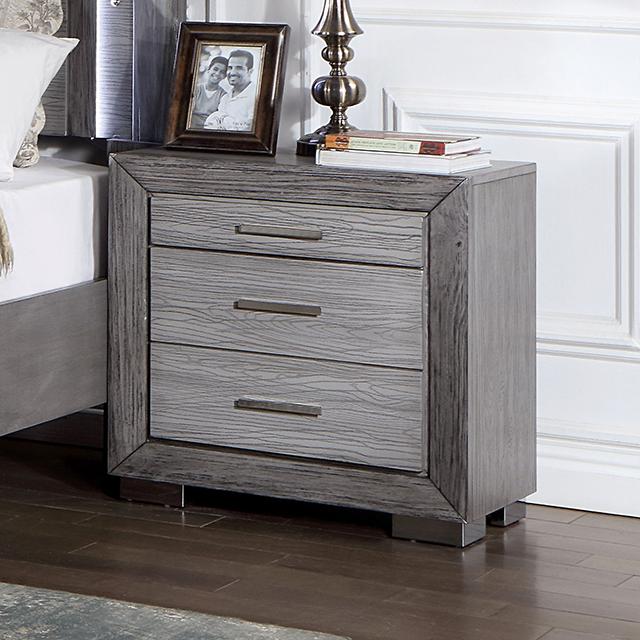 RAIDEN Night Stand w/ USB, Gray - Imperial Furniture (Las Vegas, NV) - Multi Location
