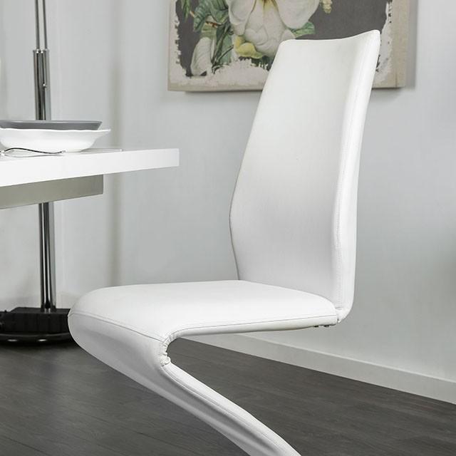 Midvale White/Chrome Side Chair (2/CTN) - Imperial Furniture (Las Vegas, NV) - Multi Location