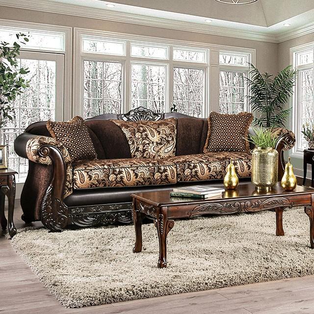 Newdale Brown/Gold Sofa - Imperial Furniture (Las Vegas, NV) - Multi Location