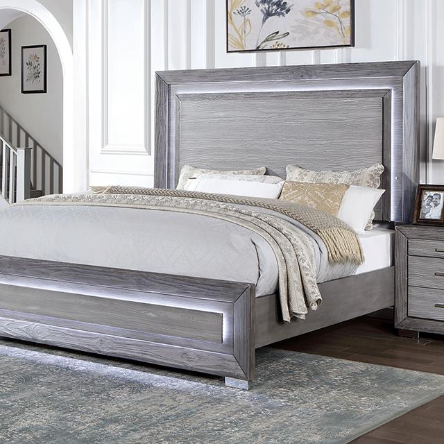 RAIDEN Cal.King, E.King, & Queen Bed, Gray - Imperial Furniture (Las Vegas, NV) - Multi Location