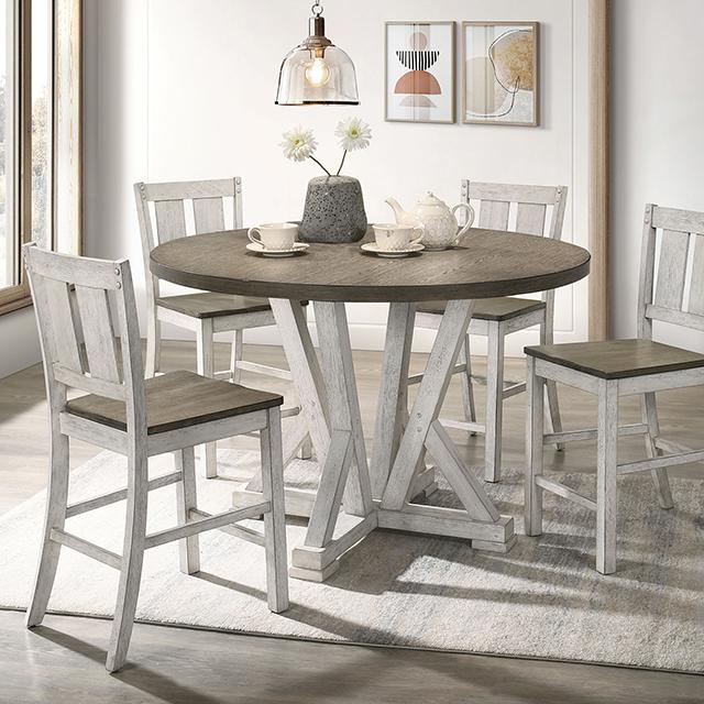 DAKOTA Counter Ht. Table, A. White/Ash Brown - Imperial Furniture (Las Vegas, NV) - Multi Location