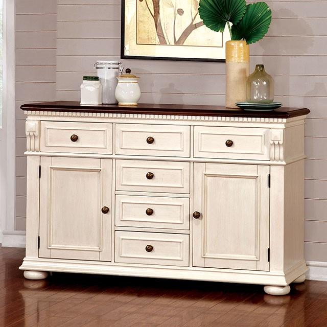 SABRINA Off White/Cherry Server, Cherry & White - Imperial Furniture (Las Vegas, NV) - Multi Location