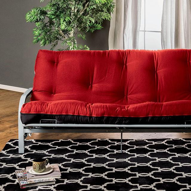 KNOX Red 8" Red/Black Futon Mattress w/ Inner Spring - Imperial Furniture (Las Vegas, NV) - Multi Location