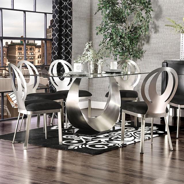 ORLA Silver/Black Dining Table - Imperial Furniture (Las Vegas, NV) - Multi Location