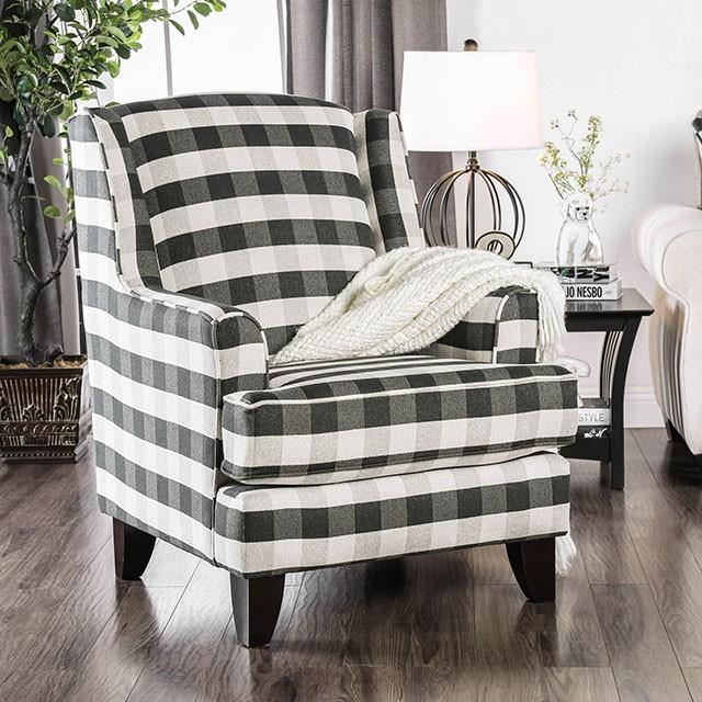 Patricia Ivory/Black Stripe Chair - Imperial Furniture (Las Vegas, NV) - Multi Location
