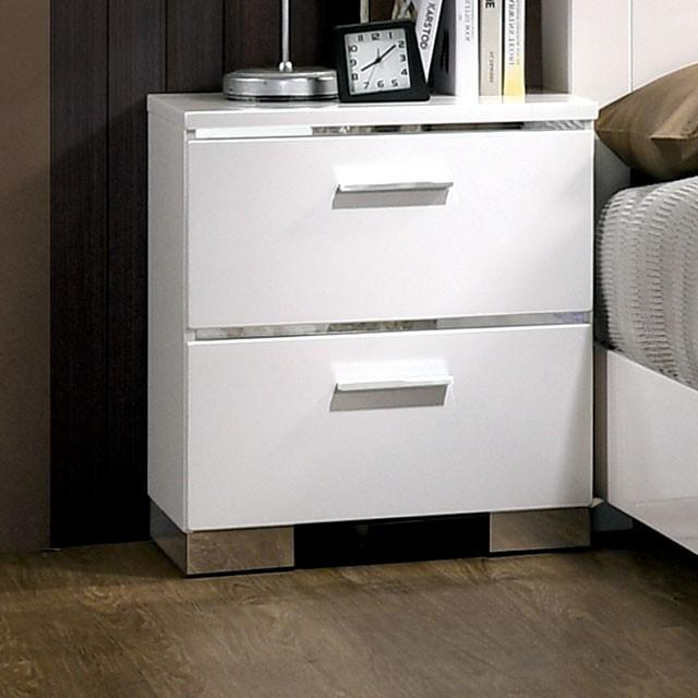 Malte White Night Stand - Imperial Furniture (Las Vegas, NV) - Multi Location