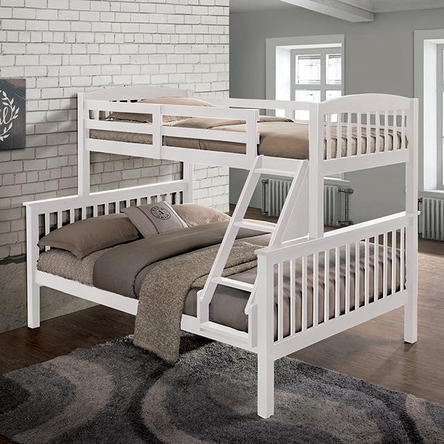 Brookings Twin/Full Bunk Bed White, Brown & Black - Imperial Furniture (Las Vegas, NV) - Multi Location