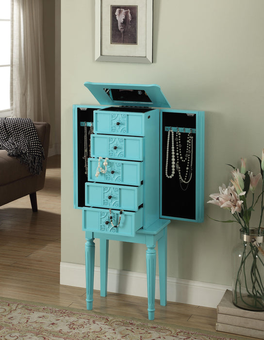 Tammy Light Blue Jewelry Armoire - Imperial Furniture (Las Vegas, NV) - Multi Location