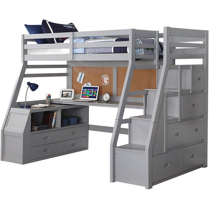 Acme Jason II Twin Loft Bed & Ladder in Gray 37445 - Imperial Furniture (Las Vegas, NV) - Multi Location